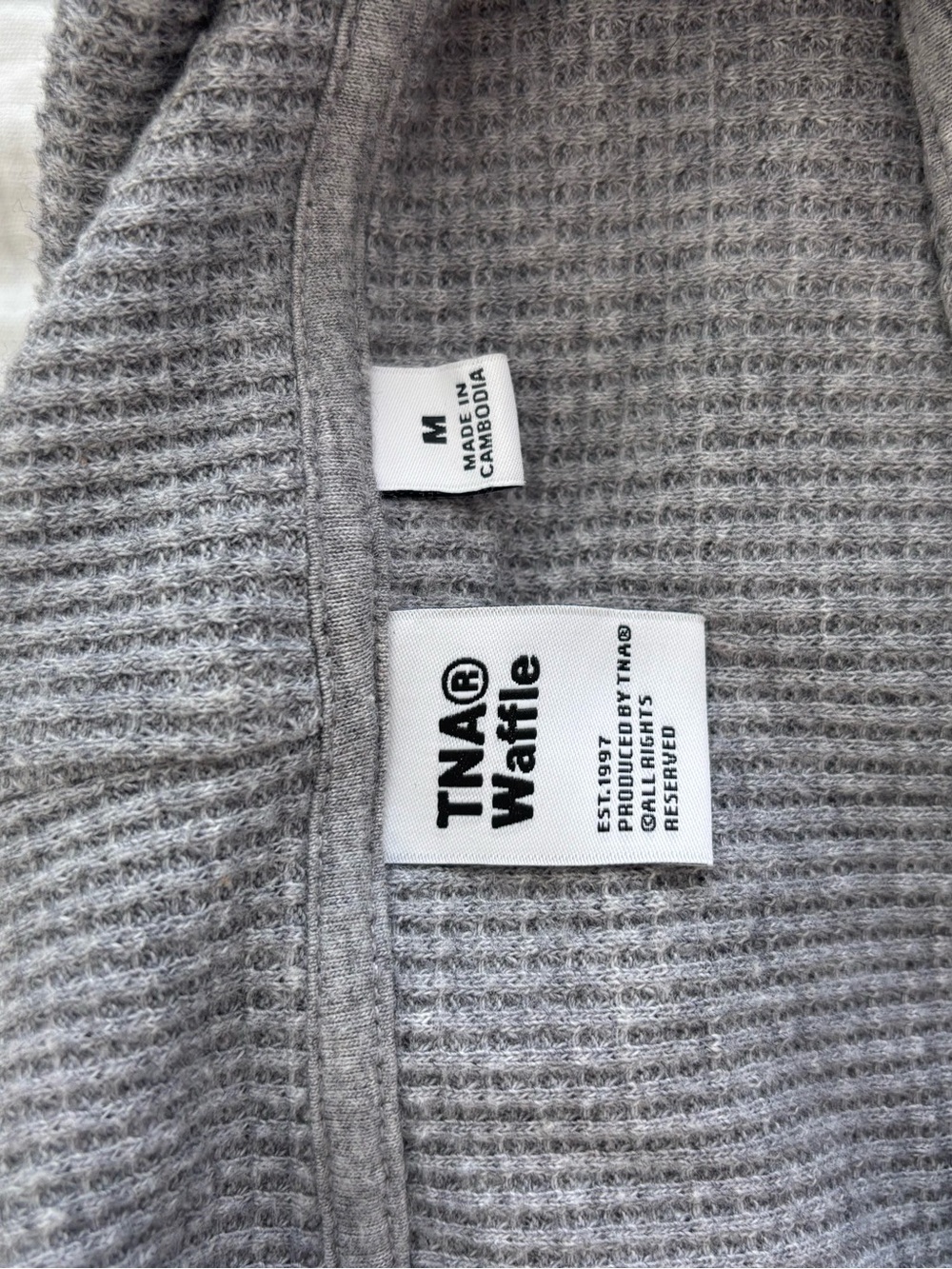 TNA Aritzia cropped waffle zip up hoodie - Picture 3 of 5